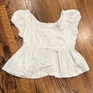 Rebecca Taylor Cream Peplum Blouse